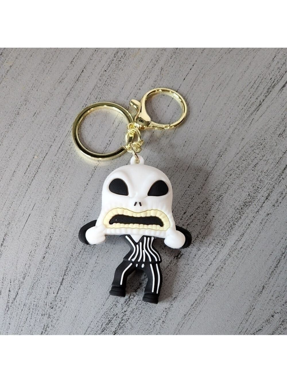 New Halloween figure Skeleton keychain keyfob key chain purse clip